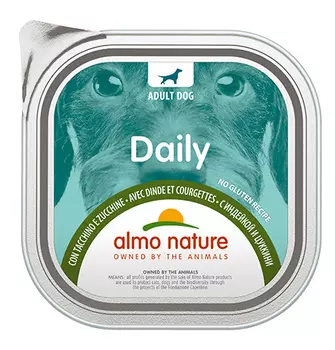 Almo Nature Daily Menu Turkey and Courgette / Консервы Алмо Натюр для собак Меню с Индейкой и цуккини (цена за упаковку)