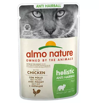 Almo Nature Functional Anti-Hairball with Chicken / Паучи Алмо Натюр для кошек Вывод шерсти Курица (цена за упаковку)