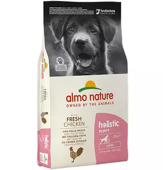 Almo Nature Holistic Puppy Large Chicken / Сухой корм Алмо Натюр Холистик для Щенков Крупных пород с Курицей