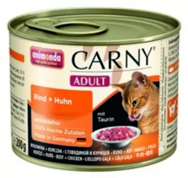 Animonda Carny Adult / Консервы Анимонда для кошек с Говядиной и Курицей (цена за упаковку)
