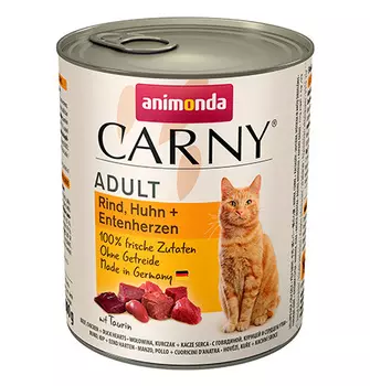 Animonda Carny Adult / Консервы Анимонда для кошек с Говядиной Курицей и Уткой (цена за упаковку)