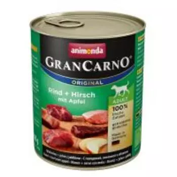 Animonda GranCarno Original Adult / Консервы Анимонда для собак c Говядиной, Олениной и Яблоком (цена за упаковку)