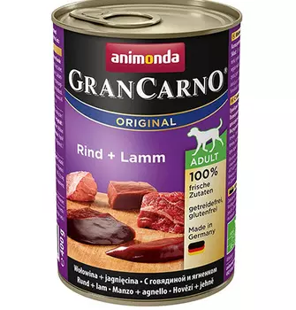 Animonda GranCarno Original Adult / Консервы Анимонда для собак с Говядиной и Ягненком (цена за упаковку)