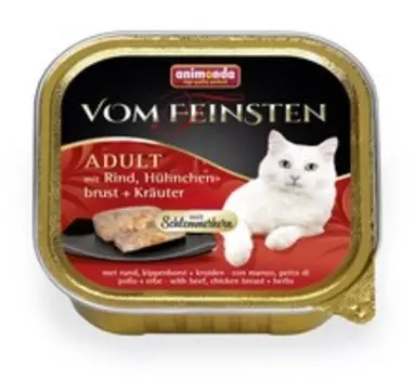 Animonda Vom Feinsten Adult / Консервы Анимонда для кошек с Говядиной, Куриной грудкой и Травами (цена за упаковку)