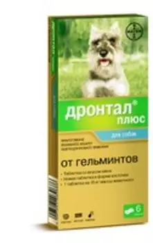 Elanco Дронтал плюс / Таблетки от Гельминтов в форме косточки со вкусом Мяса для собак