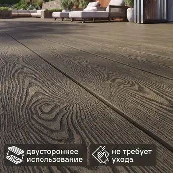 Террасная доска ДПК Holzhof Classic цвет Венге 3000x153x28 мм структура дерева 0.459 м