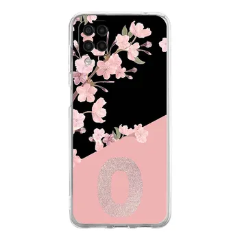 Розовый чехол для телефона с буквами и цветами для Samsung A13 A33 A73 A53 A23 A51 A71 A21S A12 A31 A41 A05s A03S A15 A25 A32 5G, прозрачный чехол Samsung A53 5G