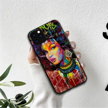 Чехол для телефона Doodle black women fashion girl для iPhone 12 11 13 7 8 6 s plus x xs xr pro max mini shell iphone 11 pro