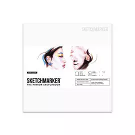 Скетчбук SKETCHMARKER "THE MIRROR" , квадрат., 50 л 220 г, твердая обложка белая