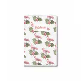 Скетчбук lol&amp;kek "Handy Tropical" 14х21 см 30 л 120 г, flamingo wifh flower