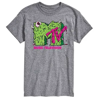 Мужская футболка с графическим логотипом MTV Slime Licensed Character, серый
