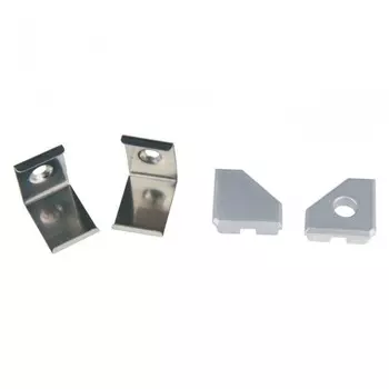 4шт. Крепежные скобы и заглушки для алюминиевого профиля Uniel UFE-N13 SILVER A POLYBAG (UL-00004061)