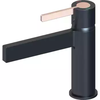 Смеситель для раковины beWash Incanto BVMM1BS238 черный, розовое золото