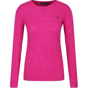 Polo Ralph Lauren однотонный свитер с круглым вырезом и вышивкой в виде пони, женский свитер розово-красного цвета 211525764-062 XS