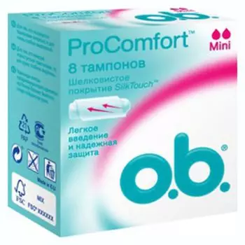 Тампоны женские гигиенические o.b. ProComfort мини к/у 8шт