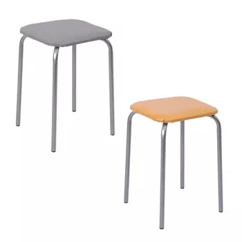 Табурет квадратный, мягкое сиденье, металл, h47см, 29x29см, НИКА