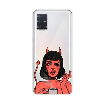 Милая женщина-дьяволица для Samsung Galaxy A01 A11 A12 A22 A21S A31 A41 A42 A51 A71 A32 A52 A72 A02S силиконовый чехол для телефона Samsung A01