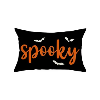Waist Pillowcase Halloween Funny Letters Printed Linen Living Room Sofa Decorative Cushion Cover Pillow Cover 30*50cm JYZ004-1