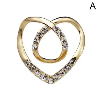 Женский металлический шарф со стразами, шарф в форме сердца, брошь, футболка с зажимом E7U0 белый