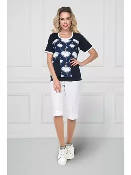 Блузка БЛУЗКА КОМИЗО (БЛУ ВАЙТ) 4Б0869