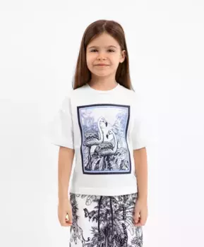 Футболка оверсайз с коротким рукавом белая Gulliver (122)