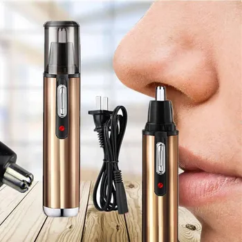 Электрический триммер для носа и бровей с ножницами YD-103 Nose Hair Remover сапфир синий