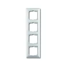 Рамка ABB 1725-0-1482 BASIC 55 4 поста, с декоративной вставкой, IP20 (белая)