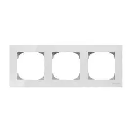 Рамка ABB 2CLA857300A3001 3-постовая, стекло белое