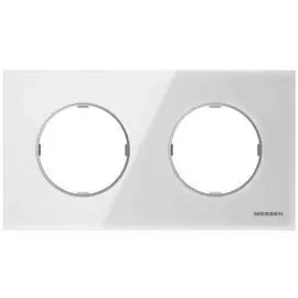 Рамка ABB 2CLA867200A3001 2-постовая, стекло белое