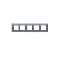 Рамка ABB N2275 PL 2CLA227500N1301 NIE Zenit 5-постовая, 2-модульная (серебро)
