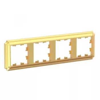Рамка четверная Systeme Electric ATN101604 AtlasDesign ANTIQUE универсальная, Золото
