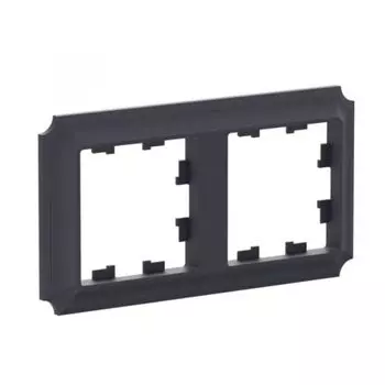 Рамка двойная Systeme Electric ATN101002 AtlasDesign ANTIQUE универсальная, Карбон
