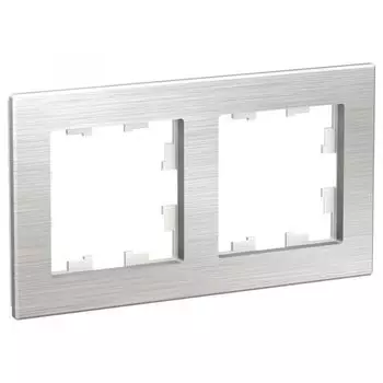 Рамка двойная Systeme Electric ATN312102 AtlasDesign NATURE Металл серебро