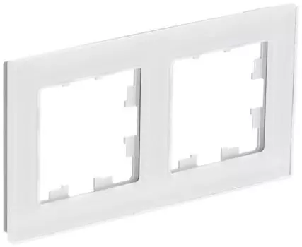 Рамка двойная Systeme Electric ATN360102 AtlasDesign NATURE Натуральное стекло Белый