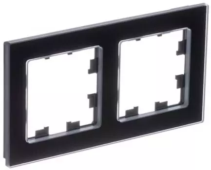 Рамка двойная Systeme Electric ATN361002 AtlasDesign NATURE Натуральное стекло Черный