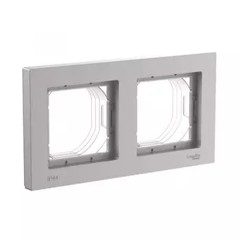 Рамка двойная Systeme Electric ATN440302 AtlasDesign AQUA IP44 алюминий