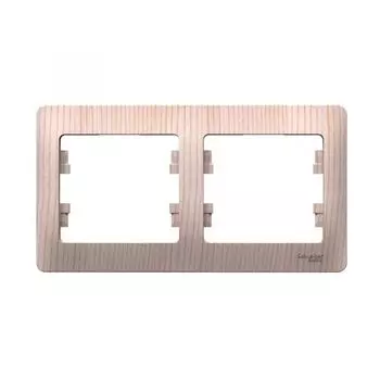 Рамка двойная Systeme Electric GSL001502 Glossa горизонтальная, сосна