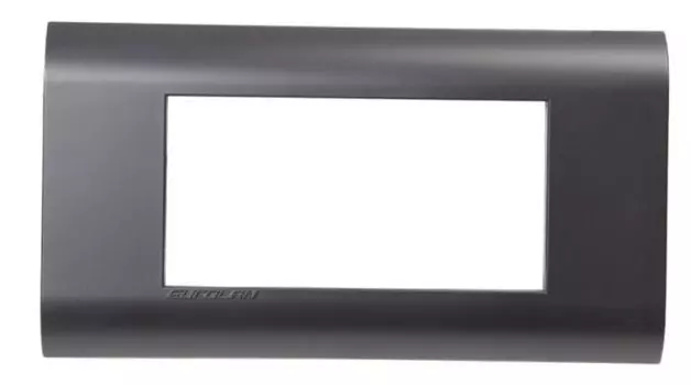 Рамка Eurolan 16M-00-04GS французский стандарт 4 модуля 45x22,5 мм, графитовый черный