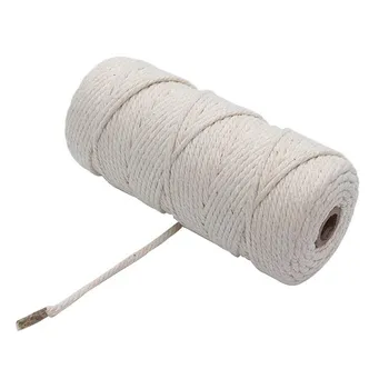 Красочная хлопковая веревка, 50 м/100 м шпагат макраме шнур нить DIY ремесла плетеный витой хлопковый шнур для вечеринки, свадебного декора 2mm 100M светло-розовый
