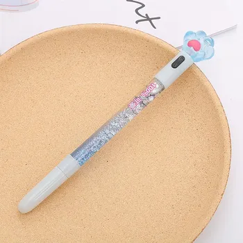 Kawaii Cat Claw светящаяся гелевая ручка Quicksand светодиодная ручка креативные канцелярские принадлежности для студентов ручки для подписи для детей и девочек подарок розовый