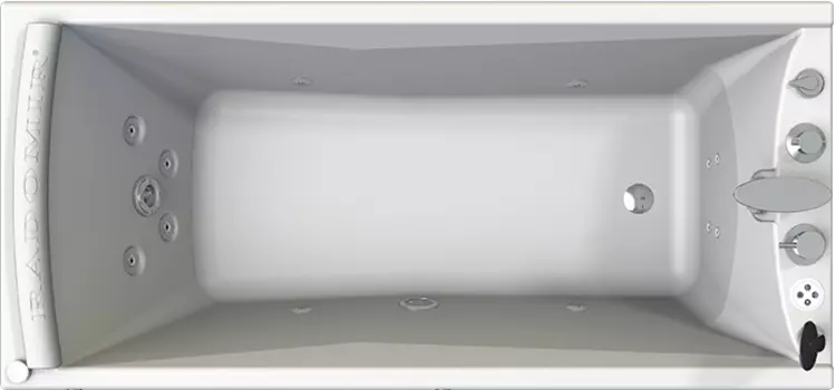 Акриловая ванна Radomir Вега Спортивный Chrome 168x78 правая