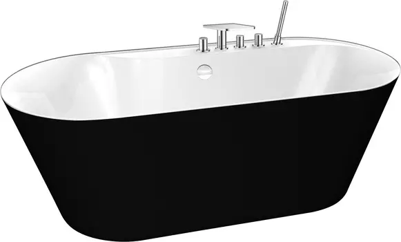 Акриловая ванна BelBagno BB14-NERO/BIA
