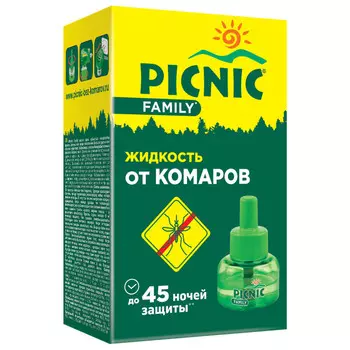 жидкость для фумигатора PICNIC Family от комаров 45 ночей