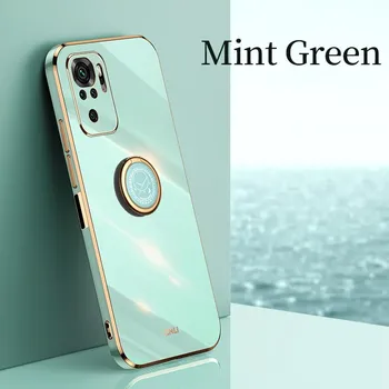 Противоударный силиконовый чехол с кольцом-держателем для Xiaomi Redmi Note 10 4G/Redmi Note 10S, чехол для телефона белый