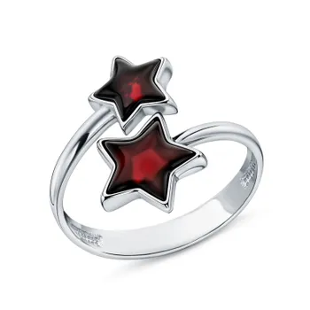 Серебряное кольцо с янтарем природным