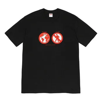 Футболка fw19 week 1 save the planet tee earth short sleeve black Supreme, черный