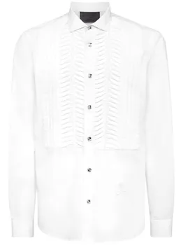 Philipp Plein рубашка Black Tie с длинными рукавами, белый