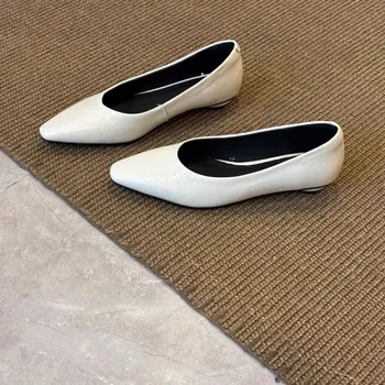 Soft sheepskin minimalist high-end shallow mouth single shoes women s 2025 new square head temperament oil wax Mary Jane shoes 35 чёрный