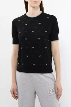 Джемпер хлопковый с коротким рукавом EMPORIO ARMANI