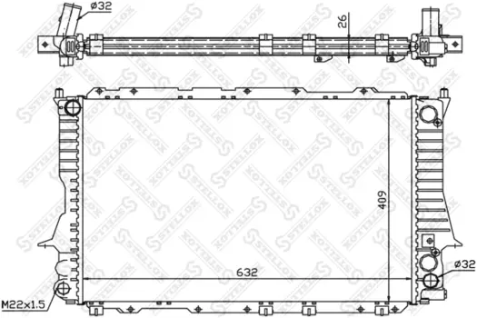 Радиатор системы охлаждения двигателя STELLOX 10-25053-SX